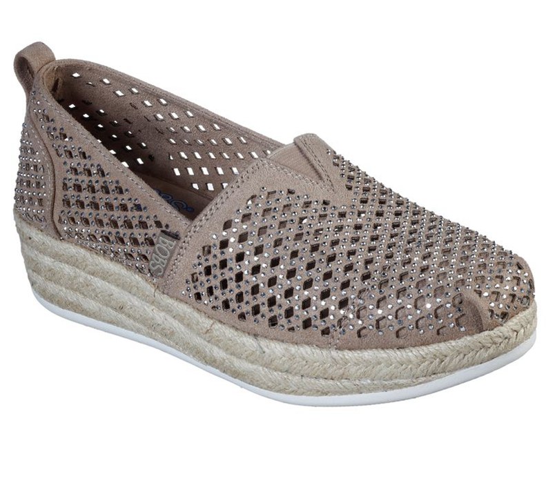 Skechers Dam Khaki Kilar Skor - Bobs Highlights 2.0 - City Sparkle - Sverige (JKXME-6154)